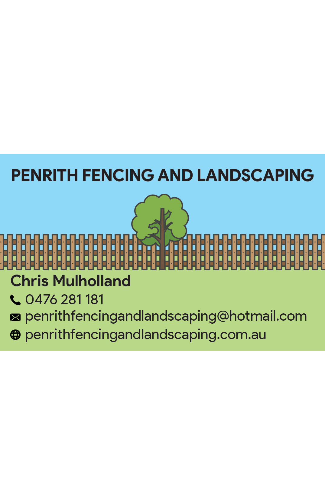 Penrith Fencing and Landscaping Business Card